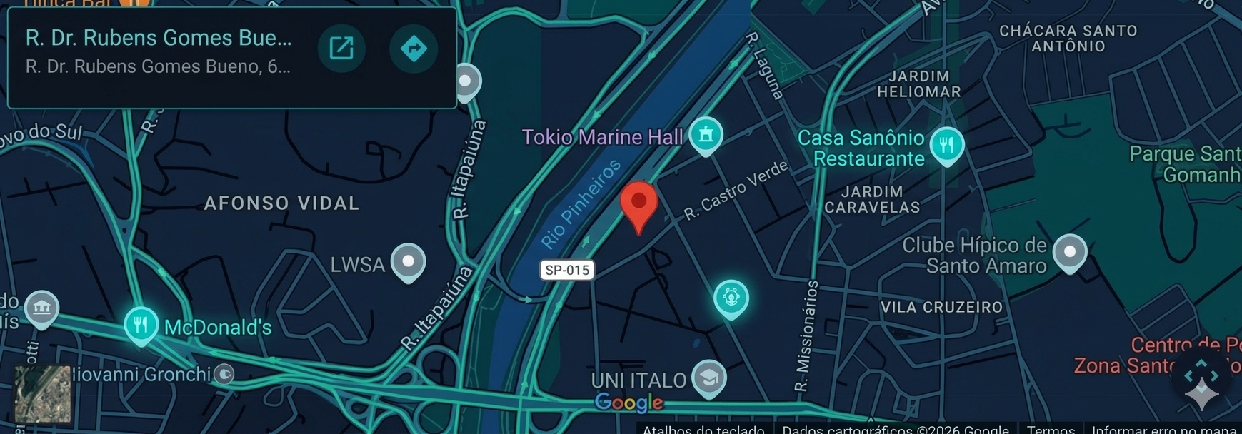 Mapa, Av. das Nações Unidas, 17007, Torre Alpha, São Paulo